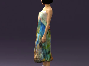 woman in colored dress shirt hair 0528 3d print ready 3D Print Model