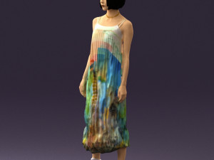 woman in colored dress shirt hair 0528 3d print ready Model do druku 3D