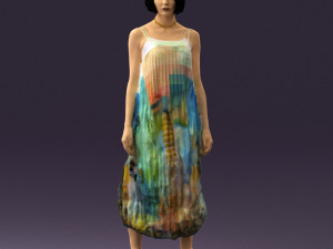 woman in colored dress shirt hair 0528 3d print ready Model do druku 3D
