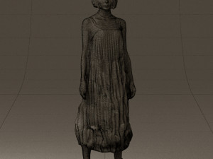 woman in colored dress shirt hair 0528 3d print ready Model do druku 3D