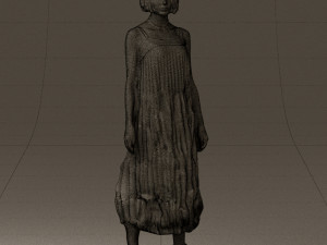 woman in colored dress shirt hair 0528 3d print ready Model do druku 3D