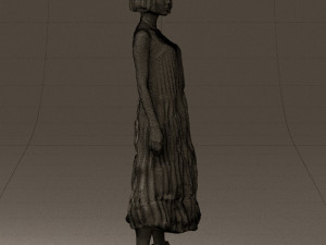 woman in colored dress shirt hair 0528 3d print ready Model do druku 3D