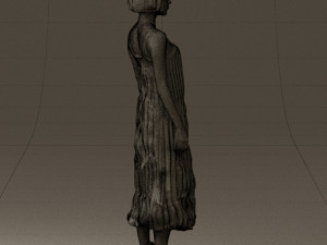 woman in colored dress shirt hair 0528 3d print ready Model do druku 3D
