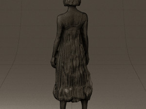 woman in colored dress shirt hair 0528 3d print ready Model do druku 3D