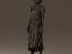 woman in colored dress shirt hair 0528 3d print ready Model do druku 3D