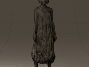 woman in colored dress shirt hair 0528 3d print ready Model do druku 3D