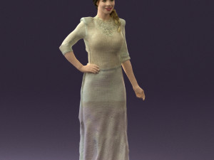 woman in snow white dress 0527 3D Model