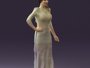 woman in snow white dress 0527 3D Model