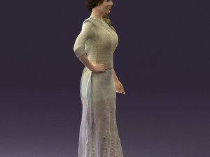 woman in snow white dress 0527 3D Model