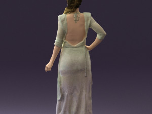woman in snow white dress 0527 3D Model