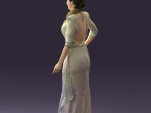 woman in snow white dress 0527 3D Model
