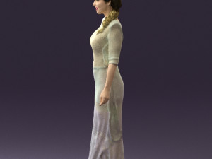 woman in snow white dress 0527 3D Model