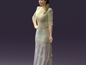 woman in snow white dress 0527 3D Model