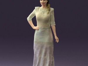 woman in snow white dress 0527 3D Model