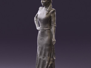 woman in snow white dress 0527 3D Model