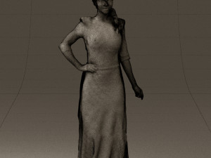 woman in snow white dress 0527 3D Model