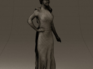 woman in snow white dress 0527 3D Model
