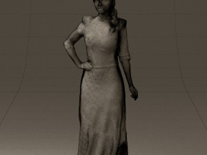 woman in snow white dress 0527 3D Model
