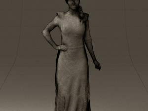 woman in snow white dress 0527 3D Model