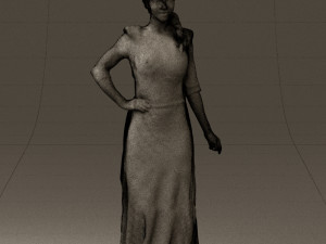 woman in snow white dress 0527 3D Model