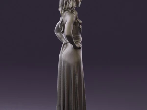 woman in burgundy dress 0526 3D Model