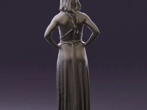 woman in burgundy dress 0526 3D Model