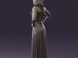 woman in burgundy dress 0526 Modelo 3D