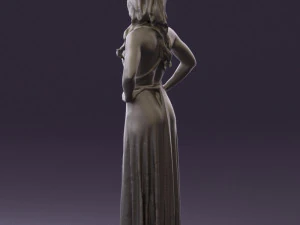 woman in burgundy dress 0526 3D Model