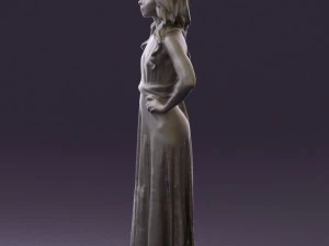 woman in burgundy dress 0526 3D Model