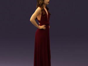 woman in burgundy dress 0526 3d print ready 3D 프린트 모델