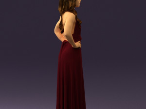 woman in burgundy dress 0526 3d print ready 3D 프린트 모델