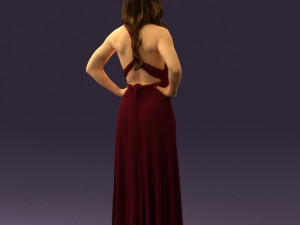 woman in burgundy dress 0526 3d print ready 3D 프린트 모델