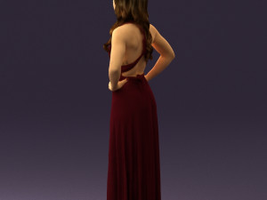 woman in burgundy dress 0526 3d print ready 3D 프린트 모델