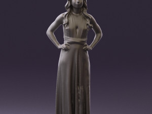 woman in burgundy dress 0526 3d print ready 3D 프린트 모델
