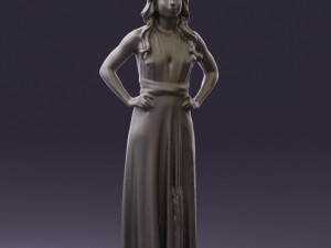 woman in burgundy dress 0526 3d print ready 3D 프린트 모델