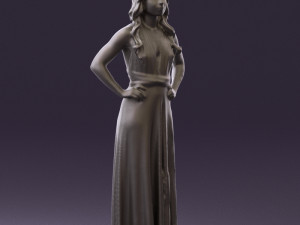 woman in burgundy dress 0526 3d print ready 3D 프린트 모델