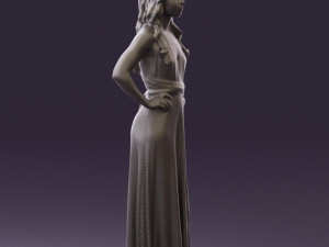 woman in burgundy dress 0526 3d print ready 3D 프린트 모델
