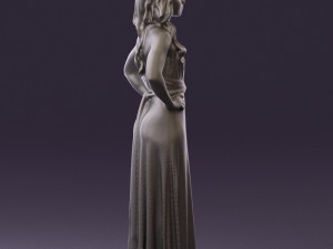woman in burgundy dress 0526 3d print ready 3D 프린트 모델