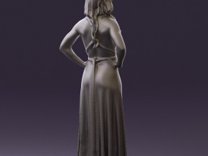 woman in burgundy dress 0526 3d print ready 3D 프린트 모델