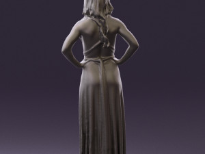woman in burgundy dress 0526 3d print ready 3D 프린트 모델