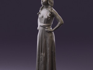 woman in burgundy dress 0526 3d print ready 3D 프린트 모델