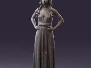 woman in burgundy dress 0526 3d print ready 3D 프린트 모델