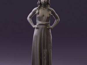 woman in burgundy dress 0526 3d print ready 3D 프린트 모델