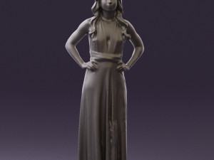 woman in burgundy dress 0526 3d print ready 3D 프린트 모델
