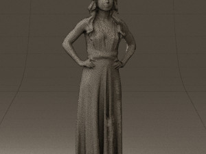woman in burgundy dress 0526 3d print ready 3D 프린트 모델