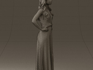 woman in burgundy dress 0526 3d print ready 3D 프린트 모델