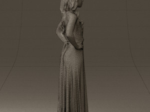 woman in burgundy dress 0526 3d print ready 3D 프린트 모델
