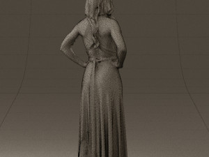 woman in burgundy dress 0526 3d print ready 3D 프린트 모델