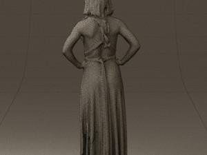 woman in burgundy dress 0526 3d print ready 3D 프린트 모델