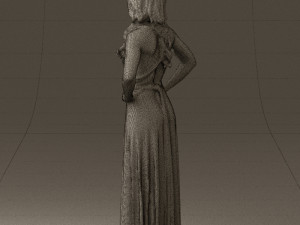 woman in burgundy dress 0526 3d print ready 3D 프린트 모델